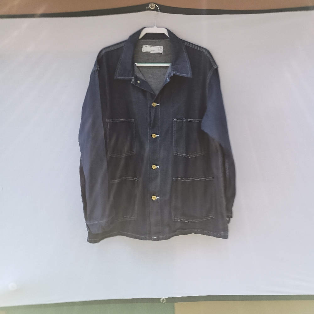 Universal overall blue denim jean jacket size XL